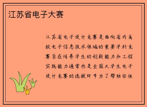 江苏省电子大赛